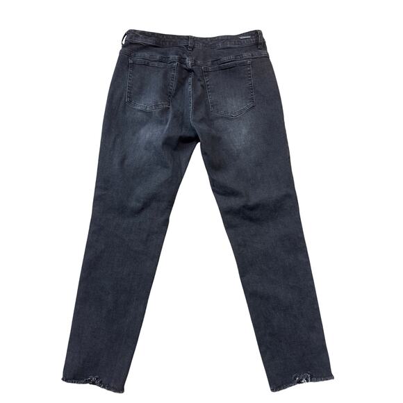 CARVE Designs Woman's Black Jeans/Pants size 12, Frayed hem, Straight leg denim - Picture 2 of 10